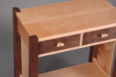 Side Table - Two Drawers With Shelf 4 small