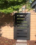 Privacy metal gate with horizontal lines #9057. R. O. width 36" by 60" H 1 small
