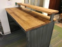 Steel And Reclaimed Hardwood Standing Desk 3 small