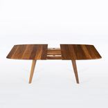 Expandable Dining Table In Solid Walnut With Two Leaves - Seats 4-8 "Bela" 6 small