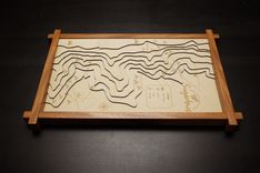 Custom 3d Engraved Wood Contour Map 2 small