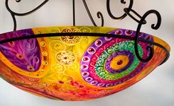 Earth And Suns 36 Inch Hand Painted Chandelier 3 small