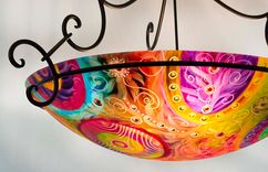 Earth And Suns 36 Inch Hand Painted Chandelier 5 small
