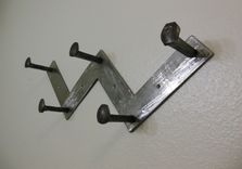Railroad Spike Coat Rack Modern Abstract Rustic Repurpused Recliamed Up-Cycled 1 small
