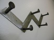 Railroad Spike Coat Rack Modern Abstract Rustic Repurpused Recliamed Up-Cycled 2 small