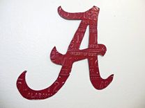 Alabama Crimson Tide Roll Tide License Plate Sculpture 3 small