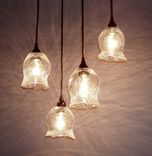 Tuffo Clear Crackle Pendant Lights 4 small