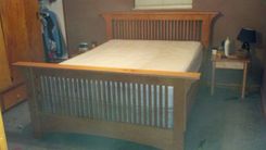 Mortise & Tenon Solid Cherry Mission Bed 1 small