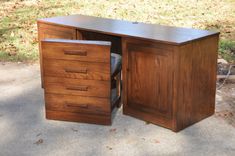 Oak Desk With Concealed Chair 2 small
