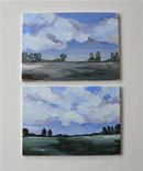 Original Acrylic Impressionist Landscape Painting, 7" X 5" 4 small