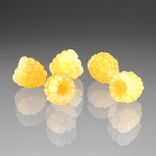 One Realistic Glass Yellow Raspberry Sculpture, Hand Blown and Life-Sized 5 small