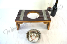 Wine Barrel Elevated Dog Food And Water Bowl Stand - Guigna - Made From Retired Barrels 4 small