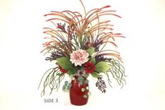 Tropical Decor Flower Arrangement, Dining Room Decor, Unique Home Decor, Table Centerpiece 5 small