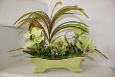 Dining Table Centerpiece Silk Floral Arrangement, Tropical Coffee Table Decor, Island Tropics 5 small