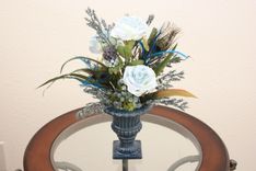 Silk Flower Arrangement | Home Office Decor, Dining Room Decor Table Centerpiece 4 small