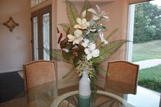 Tropical Decor Large Silk Flower Arrangement, Floral Home Decor, Artificial Flower, Centerpiece 6 small