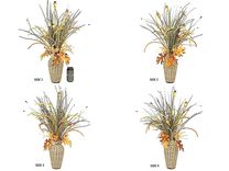 Basket Weave Silk Flower Arrangement Large Table Centerpiece, Living Room Decor, Dining Room Decor 3 small