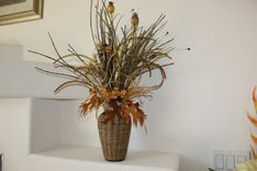 Basket Weave Silk Flower Arrangement Large Table Centerpiece, Living Room Decor, Dining Room Decor 5 small