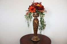 Wedding Table Centerpiece Silk Flower Arrangement, Glass Mosaic Candlestick 5 small