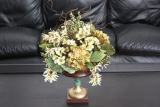 Dining Table Centerpiece Silk Flower Arrangement, Home Decorating Ideas, Vintage Luxury Table Decor 6 small