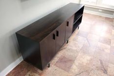 Solid American Walnut And Steel Credenza 1 small