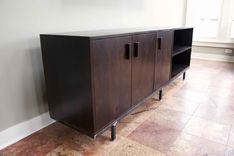 Solid American Walnut And Steel Credenza 2 small