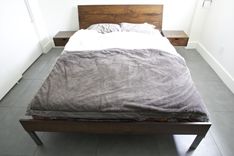 Walnut And Steel Bed With Floating Night Stands 2 small
