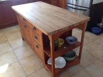 Custom Designed Cherry Island With Maple Butcher Block Top 1 small