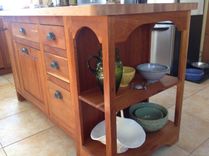 Custom Designed Cherry Island With Maple Butcher Block Top 3 small