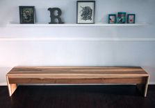 Wood Waterfall Bench + Coffee Table In Sun Tanned Poplar 3 small