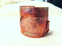 Hand Forged And Hammered Copper Cuff 1 small