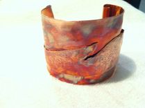 Hand Forged And Hammered Copper Cuff 3 small