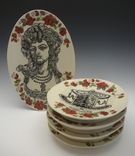 Marie Antoinette "Let Them Eat Cake" Porcelain Serving Set 1 small