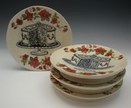 Marie Antoinette "Let Them Eat Cake" Porcelain Serving Set 2 small