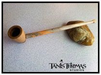 Handmade Reclaimed Hardwood Pipe By Tanis Thomas (Signed) 2 small