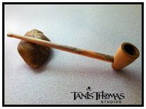 Handmade Reclaimed Hardwood Pipe By Tanis Thomas (Signed) 3 small