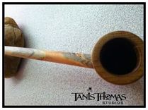 Handmade Reclaimed Hardwood Pipe By Tanis Thomas (Signed) 5 small