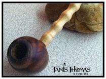 Handmade Reclaimed Hardwood Pipe By Tanis Thomas (Signed) 2 small