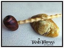 Handmade Reclaimed Hardwood Pipe By Tanis Thomas (Signed) 4 small