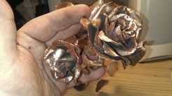 Copper Rose Metal Art Sculpture 4 small