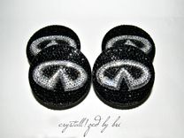 Volkswagen Vw Crystallized Car Wheel Center Caps Bling Genuine European Crystals Bedazzled 3 small