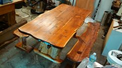 Live Edge Cedar Dining Table And Benches 1 small