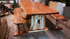 Live Edge Cedar Dining Table And Benches 2 small