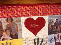 Custom Handprint Photo Memory Quilt With Applique And Embroidery 2 small