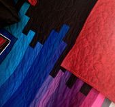 Custom Rainbow Ombre Effect Strip Quilt With Appliqued Authentic South American Embroidery 6 small