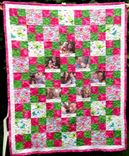 Custom Personalized Watercolor Photo Memory Quilt With Embroidered Names 1 small