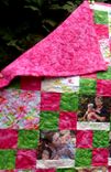 Custom Personalized Watercolor Photo Memory Quilt With Embroidered Names 3 small
