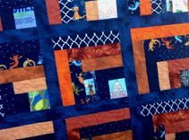 Custom Log Cabin Style Quilt Using "Maggie's Rainbow" Pattern By Fons And Porter 2 small