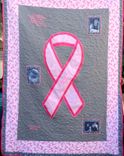 Custom Breast Cancer Awareness Ribbon Photo Memory Quilt With Embroidered Quotes 1 small