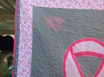 Custom Breast Cancer Awareness Ribbon Photo Memory Quilt With Embroidered Quotes 2 small